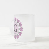 Hoofdletter G bloemenmonogram Matglas Koffiemok (Voorkant links)