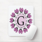Hoofdletter G bloemenmonogram Muismat (Met muis)