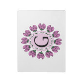 Hoofdletter G bloemenmonogram Notitieblok (Linkerzijde)