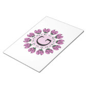 Hoofdletter G bloemenmonogram Notitieblok (Schuin)