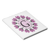 Hoofdletter G bloemenmonogram Notitieblok (Schuin)