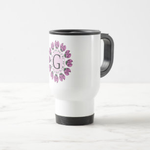 Hoofdletter G bloemenmonogram Reisbeker