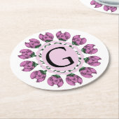 Hoofdletter G bloemenmonogram Ronde Kartonnen Onderzetter (Gebogen)