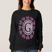 Hoofdletter G bloemenmonogram Trui (Voorkant)
