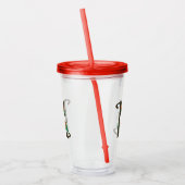 Hoofdletter H bloemenmonogram Acryl Drinkbeker (Links)