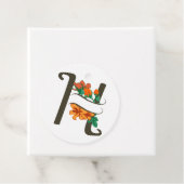 Hoofdletter H bloemenmonogram Bedankjes Labels (In situ)