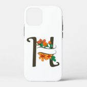 Hoofdletter H bloemenmonogram Case-Mate iPhone Case (Achterkant)