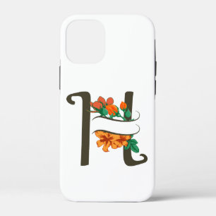 Hoofdletter H bloemenmonogram Case-Mate iPhone Case