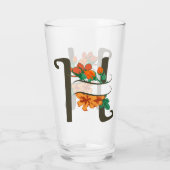 Hoofdletter H bloemenmonogram Glas (Achterkant)