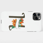 Hoofdletter H bloemenmonogram iPhone Hoesje (Achterkant horizontaal)