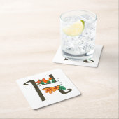 Hoofdletter H bloemenmonogram Kartonnen Onderzetters (Insitu)