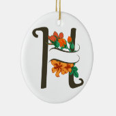 Hoofdletter H bloemenmonogram Keramisch Ornament (Rechts)