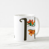 Hoofdletter H bloemenmonogram Koffiemok (Voorkant rechts)