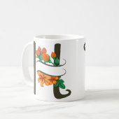 Hoofdletter H bloemenmonogram Koffiemok (Voorkant links)