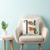 Hoofdletter H bloemenmonogram Kussen (Stoel)