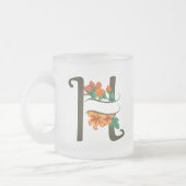 Hoofdletter H bloemenmonogram Matglas Koffiemok (Links)