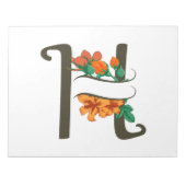 Hoofdletter H bloemenmonogram Notitieblok (Voorkant)