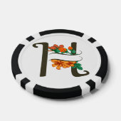 Hoofdletter H bloemenmonogram Poker Chips (Enkel)
