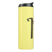 Hoofdletter H bloemenmonogram Thermosbeker (Gedraaid links)