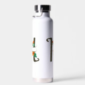 Hoofdletter H bloemenmonogram Waterfles (Rechts)