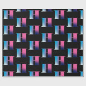 Hoofdletter H Monogram Gradiënt Roze Blauw Wit Cadeaupapier (Vlak)