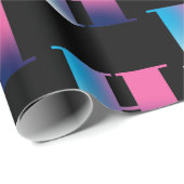 Hoofdletter H Monogram Gradiënt Roze Blauw Wit Cadeaupapier (Rol Hoek)