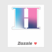 Hoofdletter H Monogram Gradiënt Roze Blauw Wit Sticker (Vel)