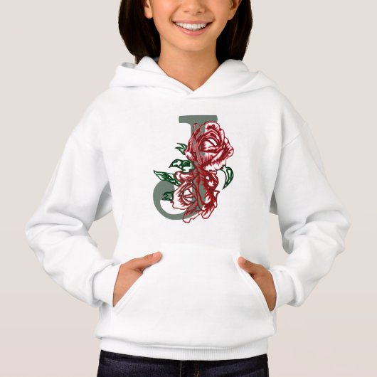 Hoofdletter J bloemenmonogram (Voorkant)