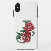Hoofdletter J bloemenmonogram Case-Mate iPhone Case (Achterkant)