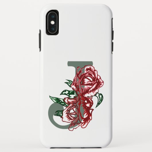 Hoofdletter J bloemenmonogram Case-Mate iPhone Case (Achterkant)