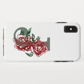 Hoofdletter J bloemenmonogram Case-Mate iPhone Case (Achterkant (horizontaal))