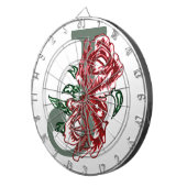 Hoofdletter J bloemenmonogram Dartbord (Voorkant Rechts)