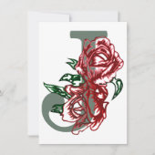 Hoofdletter J bloemenmonogram Kaart (Voorkant)