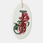 Hoofdletter J bloemenmonogram Keramisch Ornament (Rechts)