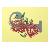 Hoofdletter J bloemenmonogram Notitieblok (Voorkant)