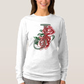 Hoofdletter J bloemenmonogram T-shirt (Voorkant)