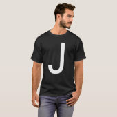 Hoofdletter J Monogram Poppins Lettertype Initiaal T-shirt (Voorkant volledig)