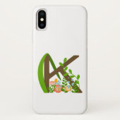Hoofdletter K bloemenmonogram Case-Mate iPhone Case (Achterkant)