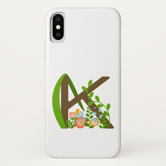 Hoofdletter K bloemenmonogram Case-Mate iPhone Case (Achterkant)