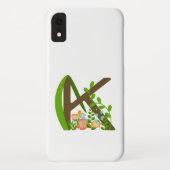 Hoofdletter K bloemenmonogram Case-Mate iPhone Case (Achterkant)