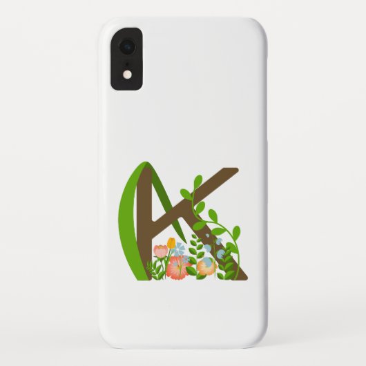 Hoofdletter K bloemenmonogram Case-Mate iPhone Case (Achterkant)