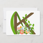 Hoofdletter K bloemenmonogram Kaart (Voorkant)