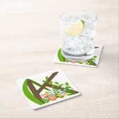 Hoofdletter K bloemenmonogram Kartonnen Onderzetters (Insitu)