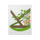 Hoofdletter K bloemenmonogram Notitieblok (Linkerzijde)