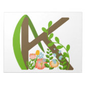 Hoofdletter K bloemenmonogram Notitieblok (Voorkant)