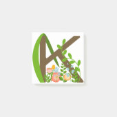 Hoofdletter K bloemenmonogram Post-it® Notes (Voorkant)