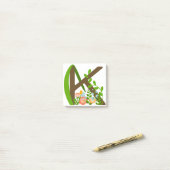 Hoofdletter K bloemenmonogram Post-it® Notes (Op bureau)