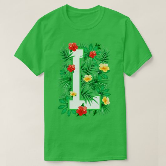 Hoofdletter L Alfabet Monogram Initiaal Bloem T-shirt (Design voorkant)