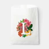 Hoofdletter L bloemenmonogram Bedankzakje (Voorkant)