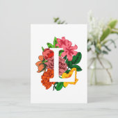 Hoofdletter L bloemenmonogram Kaart (Staand voorkant)
